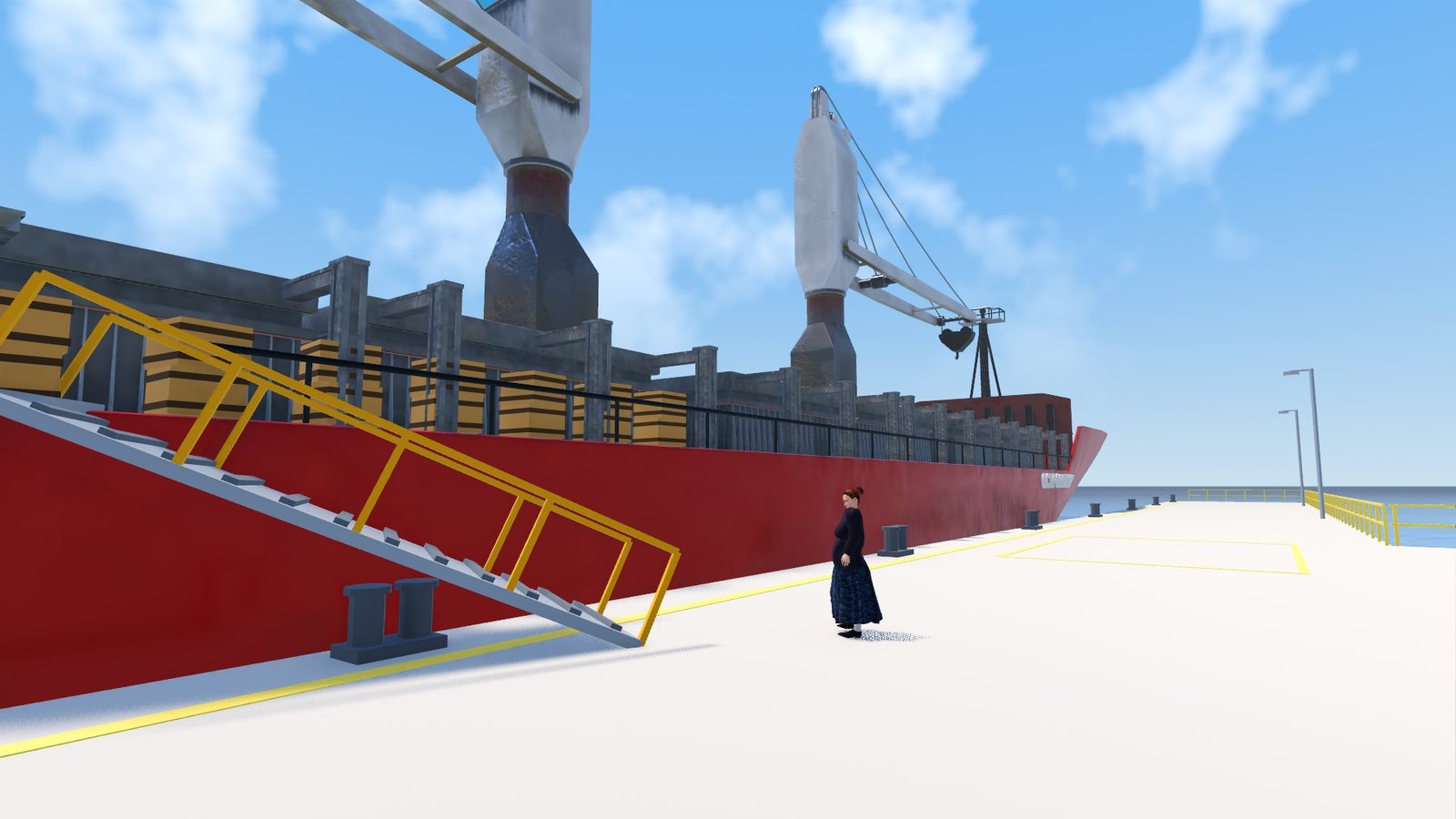 The cargo ship Ostrovityanin at the quay of the cargo port
